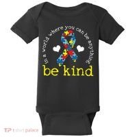 Autism Awareness Be Kind Kindness Ribbon Heart Baby Bodysuit thumb 0