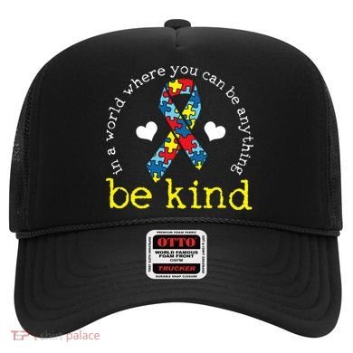 Autism Awareness Be Kind Kindness Ribbon Heart Hat