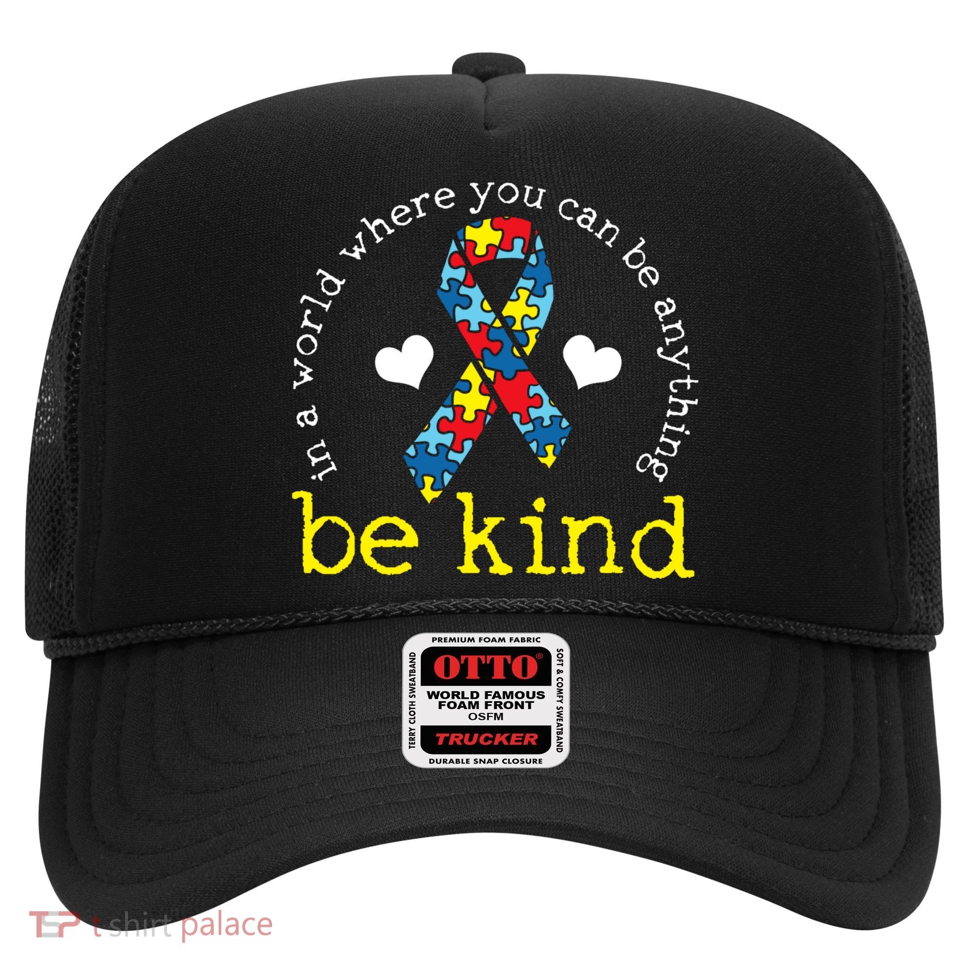Autism Awareness Be Kind Kindness Ribbon Heart Hat