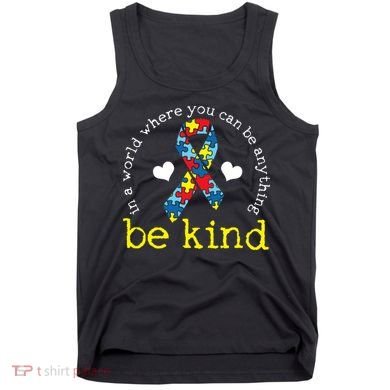 Autism Awareness Be Kind Kindness Ribbon Heart Tank Top