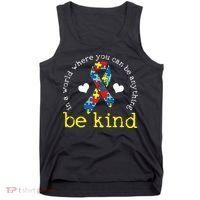 Autism Awareness Be Kind Kindness Ribbon Heart Tank Top thumb 0