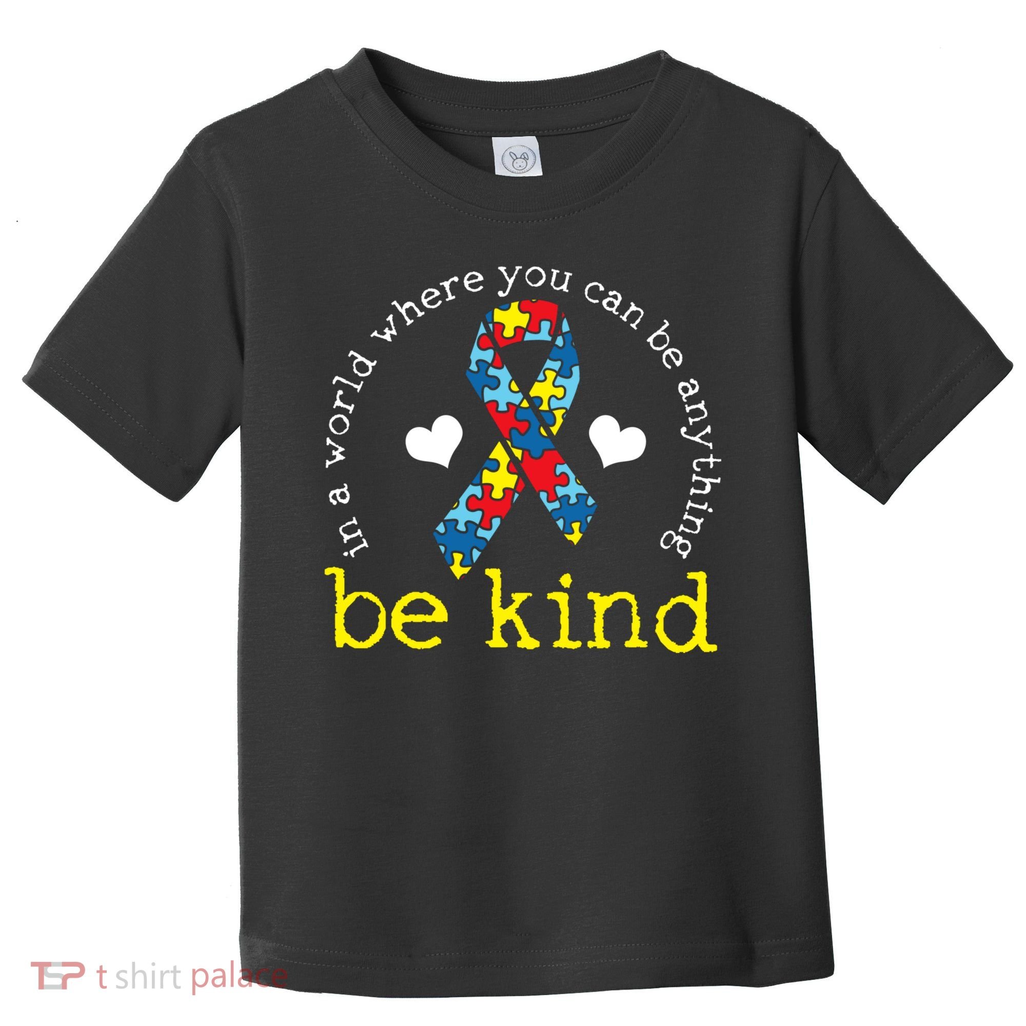 Autism Awareness Be Kind Kindness Ribbon Heart Toddler T-Shirt