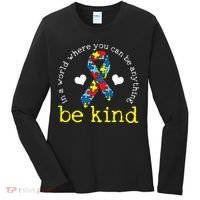Autism Awareness Be Kind Kindness Ribbon Heart Women's Long Sleeve Shirt thumb 0