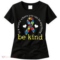 Autism Awareness Be Kind Kindness Ribbon Heart Women's T-Shirt thumb 0