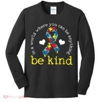 Autism Awareness Be Kind Kindness Ribbon Heart Kids Long Sleeve Shirt thumb 0