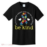 Autism Awareness Be Kind Kindness Ribbon Heart Kids T-Shirt thumb 0