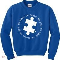 Autism Awareness Be You Quote Kids Sweatshirt thumb 0