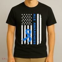 Als Awareness Blue Ribbon American Flag T-Shirt thumb 3