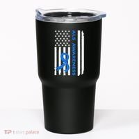 Als Awareness Blue Ribbon American Flag Tumbler thumb 0
