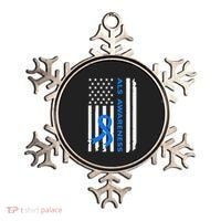 Als Awareness Blue Ribbon American Flag Ornament thumb 0