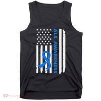 Als Awareness Blue Ribbon American Flag Tank Top thumb 0