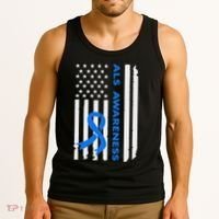 Als Awareness Blue Ribbon American Flag Tank Top thumb 3