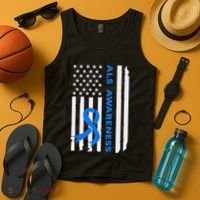 Als Awareness Blue Ribbon American Flag Tank Top thumb 4