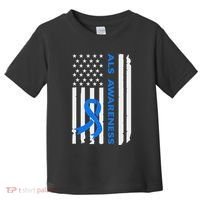 Als Awareness Blue Ribbon American Flag Toddler T-Shirt thumb 0