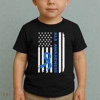 Als Awareness Blue Ribbon American Flag Toddler T-Shirt thumb 2