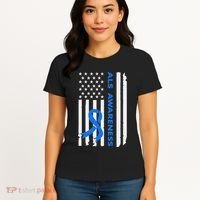 Als Awareness Blue Ribbon American Flag Women's T-Shirt thumb 4