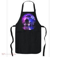 Alien And Bigfoot Full Moon Sasquatch Ufo Apron thumb 0