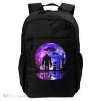 Alien And Bigfoot Full Moon Sasquatch Ufo Backpack thumb 0