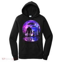 Alien And Bigfoot Full Moon Sasquatch Ufo Women's Hoodie thumb 0