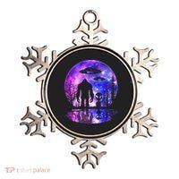 Alien And Bigfoot Full Moon Sasquatch Ufo Ornament thumb 0