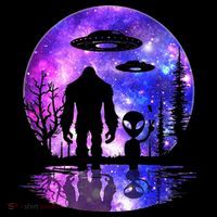 Alien And Bigfoot Full Moon Sasquatch Ufo Baby Bodysuit thumb 2