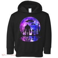 Alien And Bigfoot Full Moon Sasquatch Ufo Toddler Hoodie thumb 0