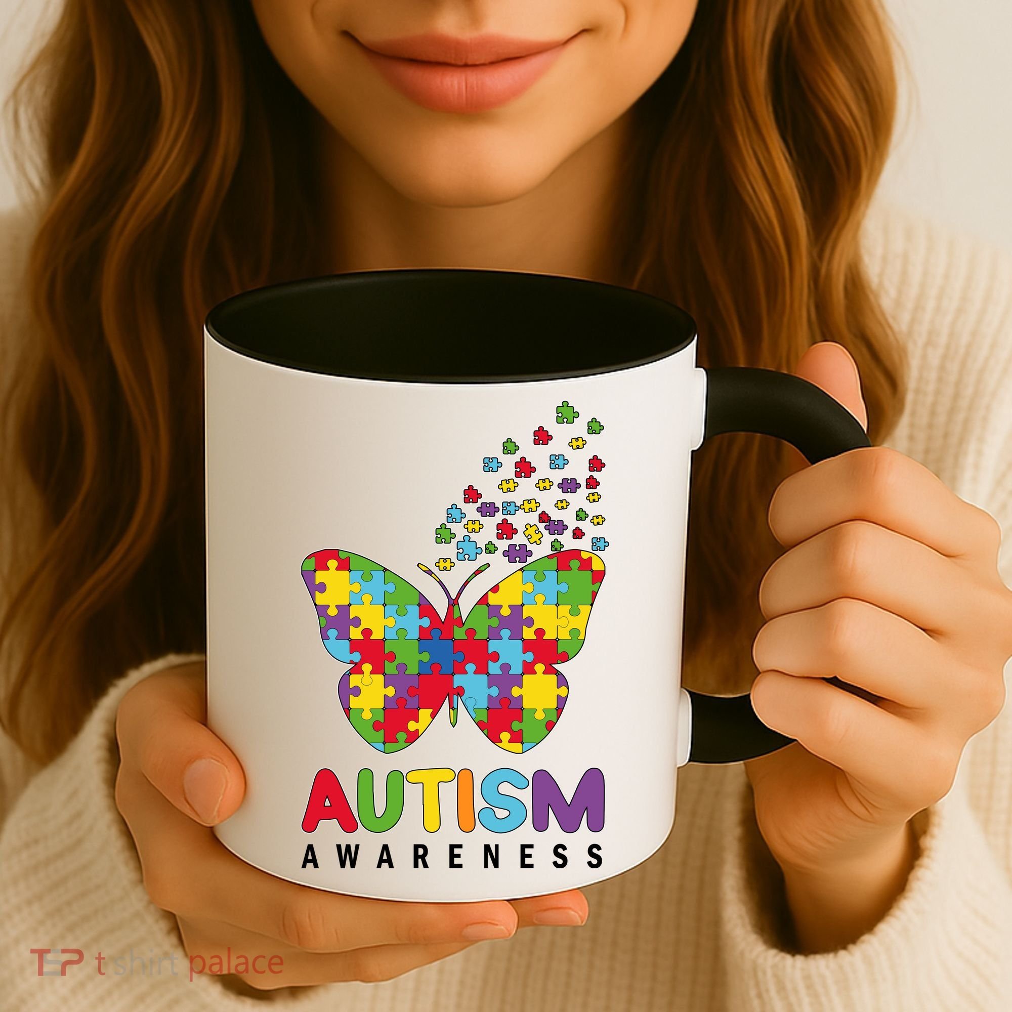 Autism Awareness Butterfly Puzzle Pieces Coffee Mug