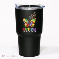 Autism Awareness Butterfly Puzzle Pieces Tumbler thumb 0