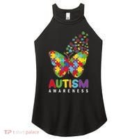 Autism Awareness Butterfly Puzzle Pieces Women's Perfect Tri Rocker Tank thumb 0