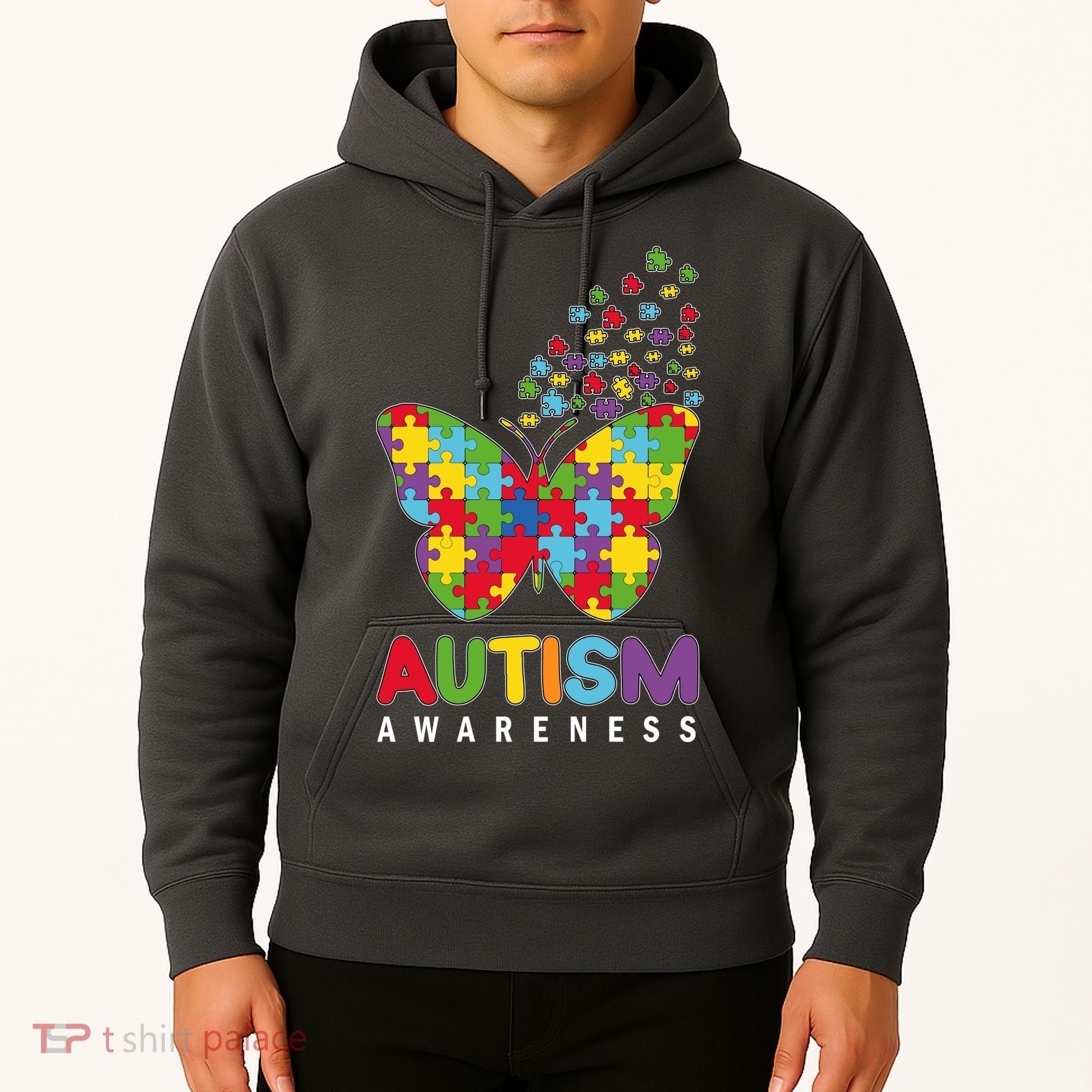 Autism Awareness Butterfly Puzzle Pieces Hoodie