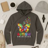 Autism Awareness Butterfly Puzzle Pieces Hoodie thumb 3