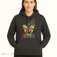 Autism Awareness Butterfly Puzzle Pieces Hoodie thumb 5