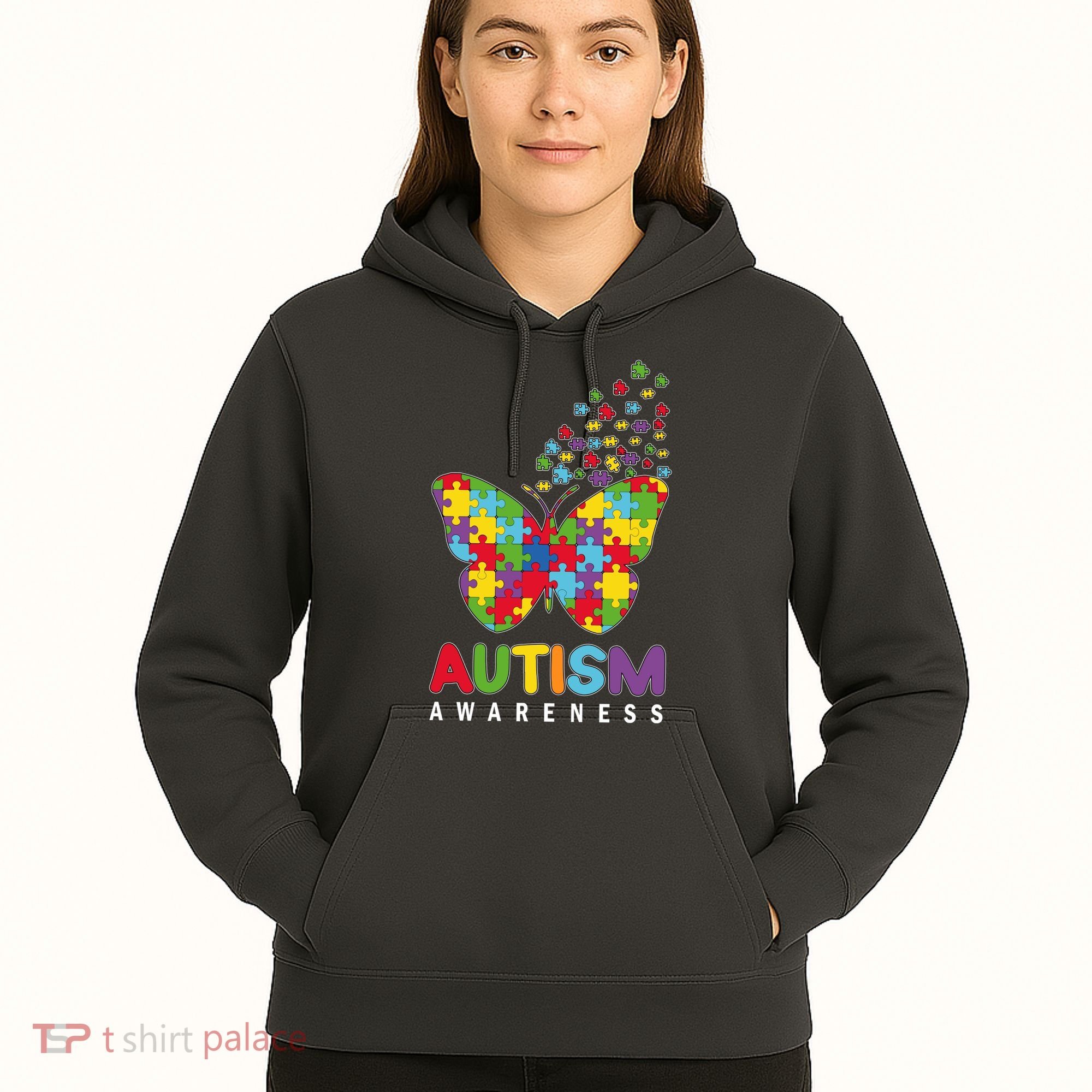 Autism Awareness Butterfly Puzzle Pieces Hoodie