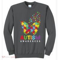 Autism Awareness Butterfly Puzzle Pieces Sweatshirt thumb 0