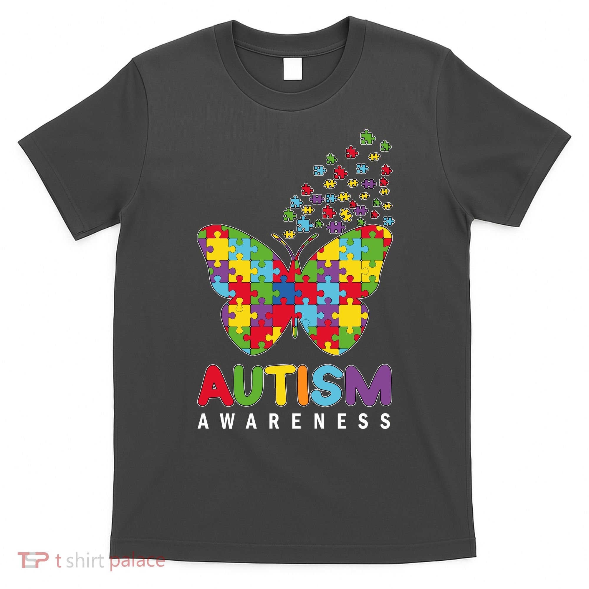Autism Awareness Butterfly Puzzle Pieces T-Shirt