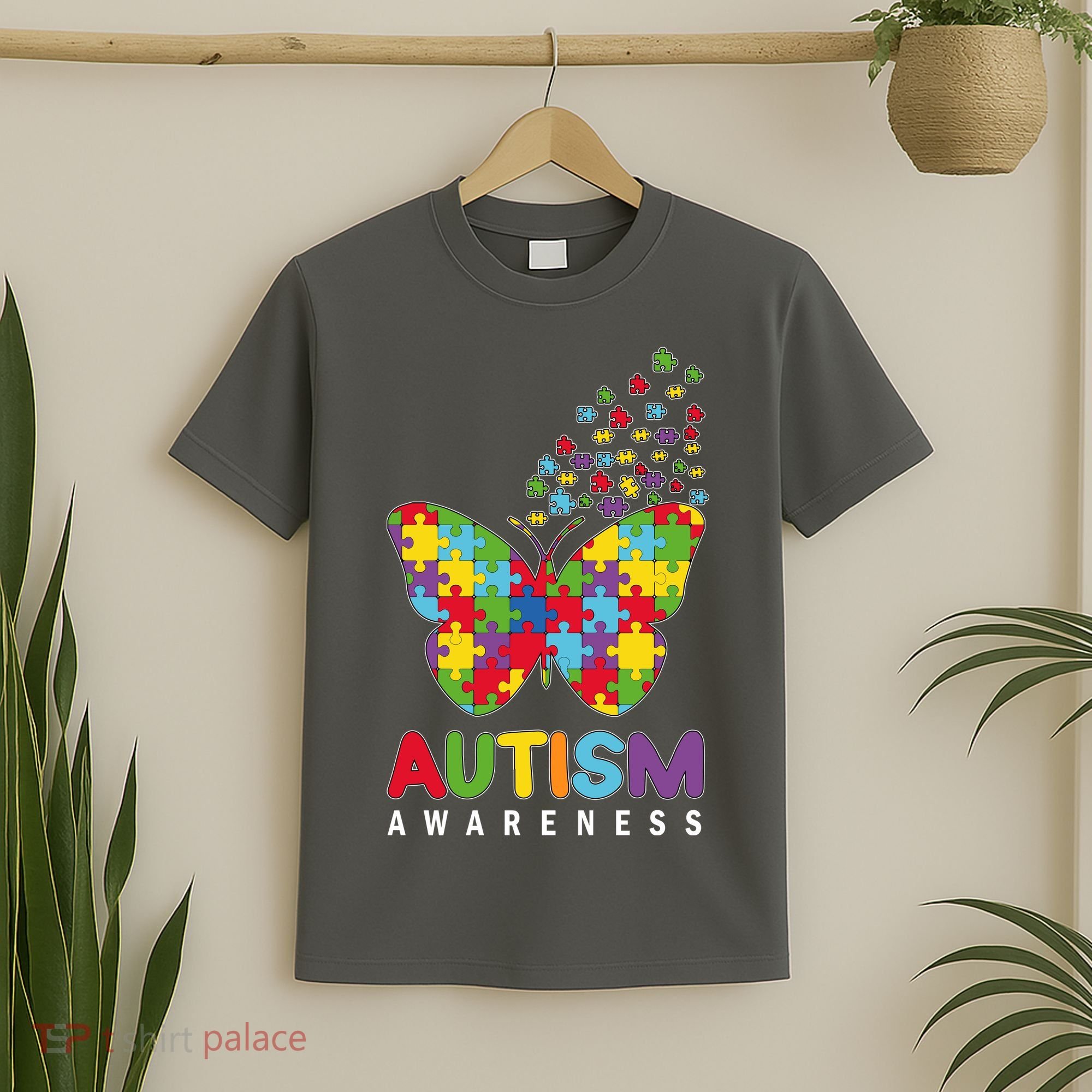 Autism Awareness Butterfly Puzzle Pieces T-Shirt