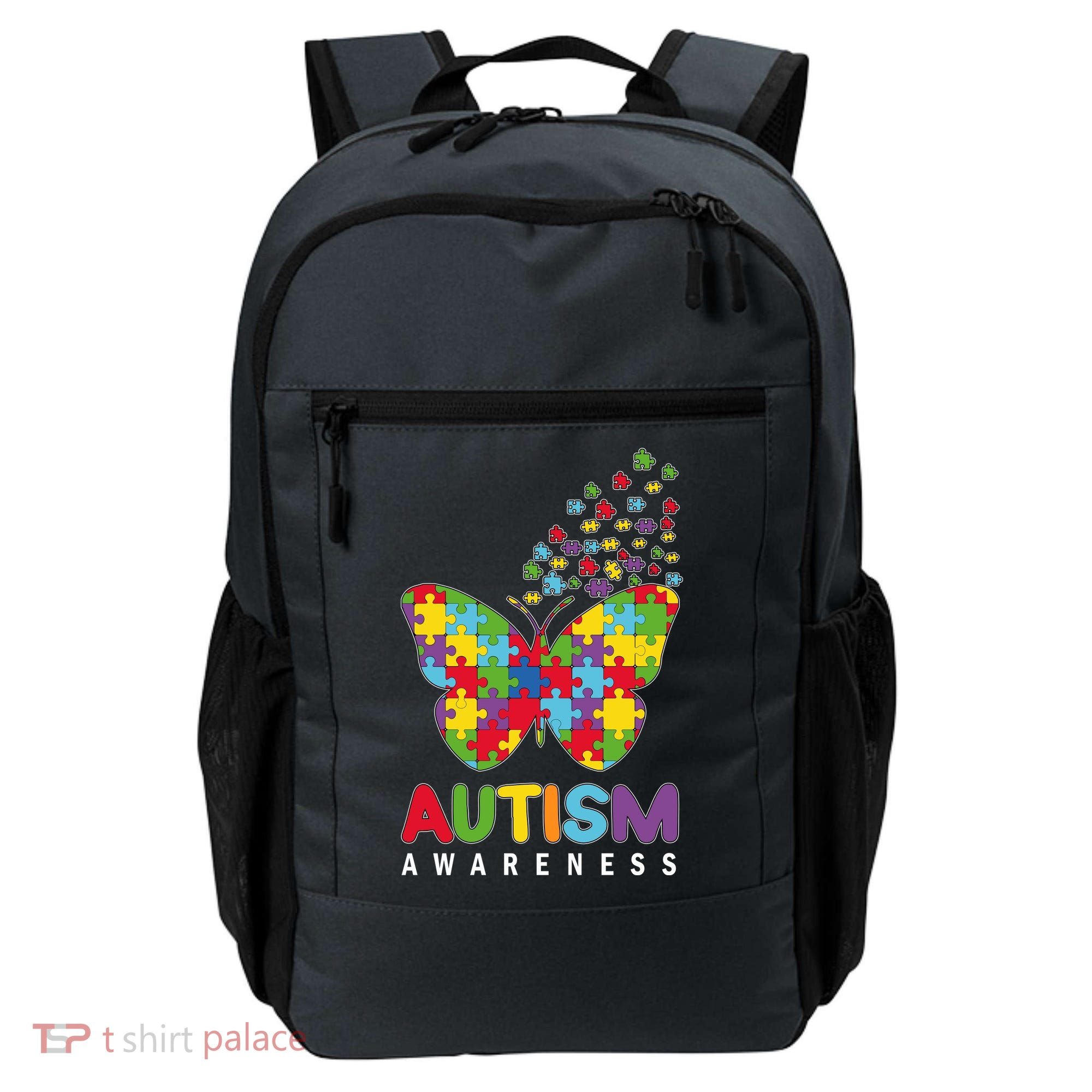 Autism Awareness Butterfly Puzzle Pieces Backpack