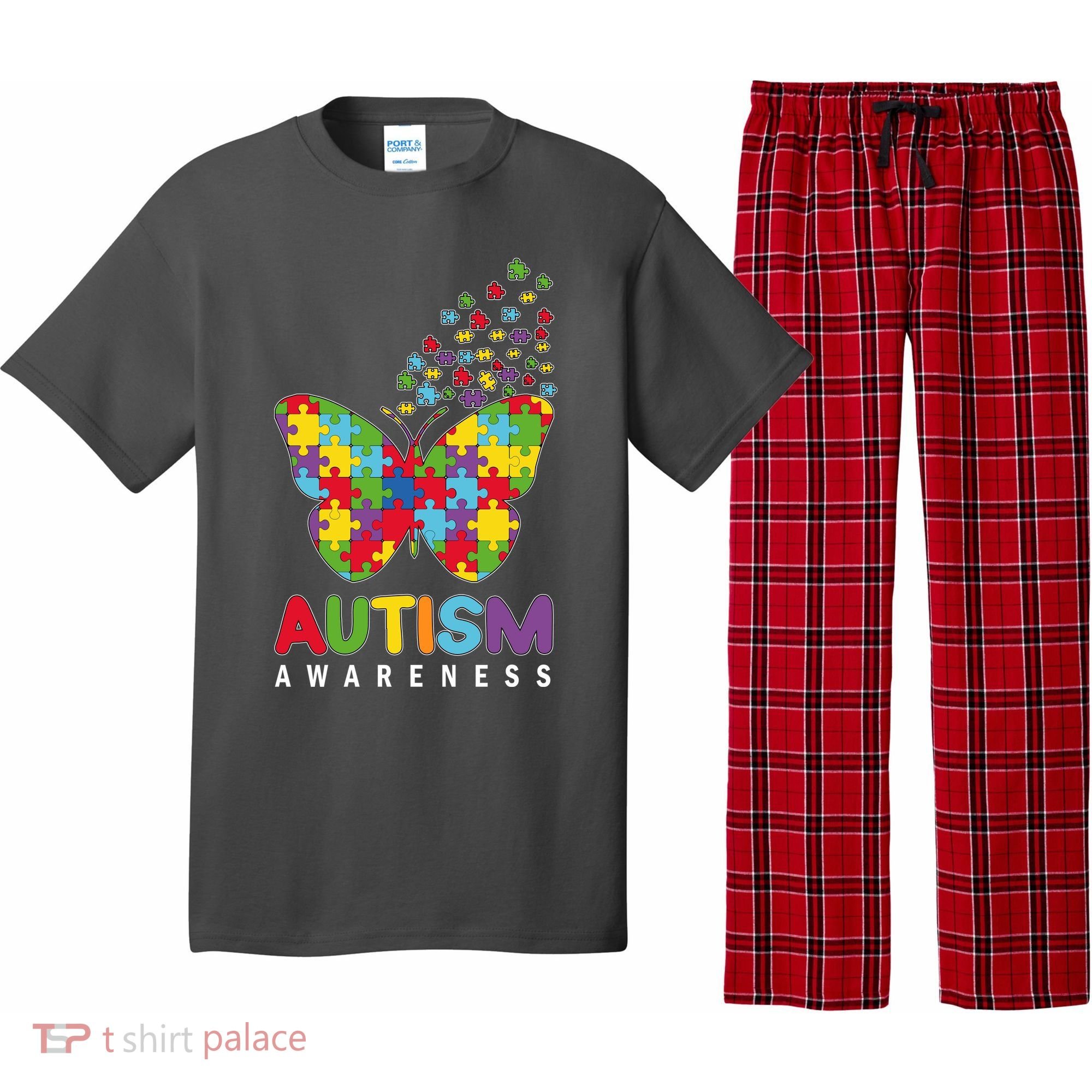 Autism Awareness Butterfly Puzzle Pieces Pajama Set