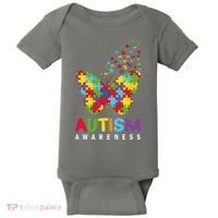 Autism Awareness Butterfly Puzzle Pieces Baby Bodysuit thumb 0