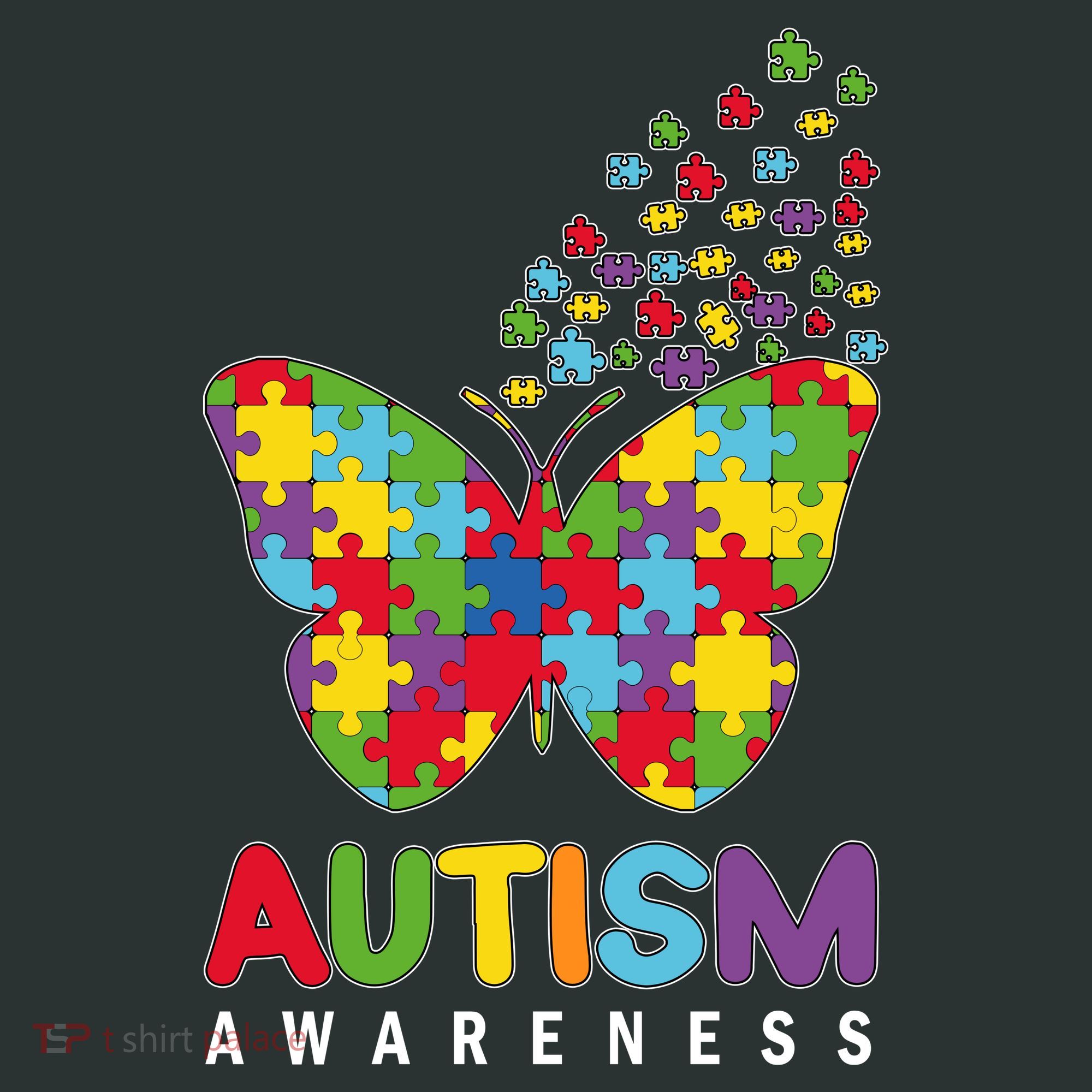 Autism Awareness Butterfly Puzzle Pieces Baby Bodysuit