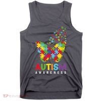 Autism Awareness Butterfly Puzzle Pieces Tank Top thumb 0