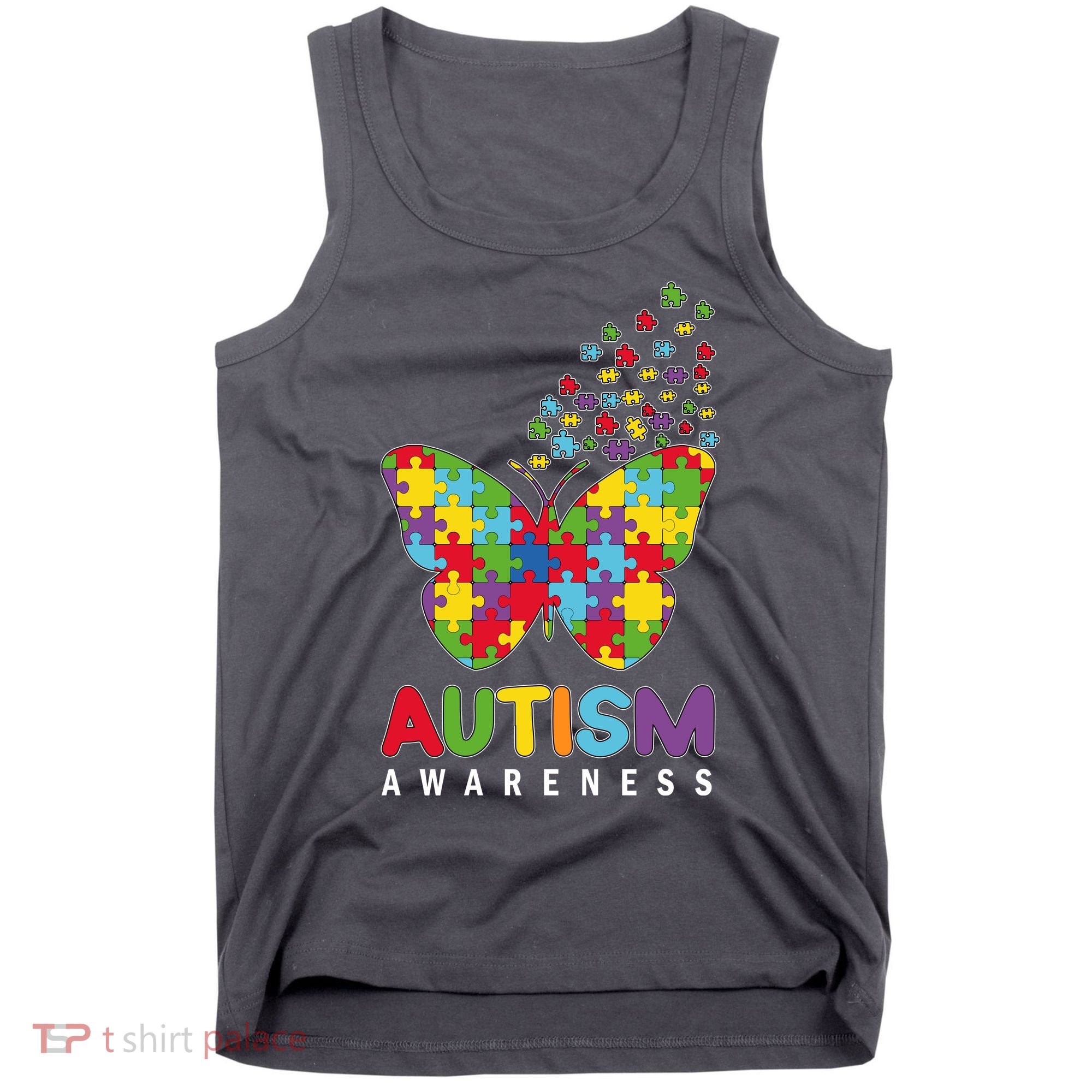 Autism Awareness Butterfly Puzzle Pieces Tank Top