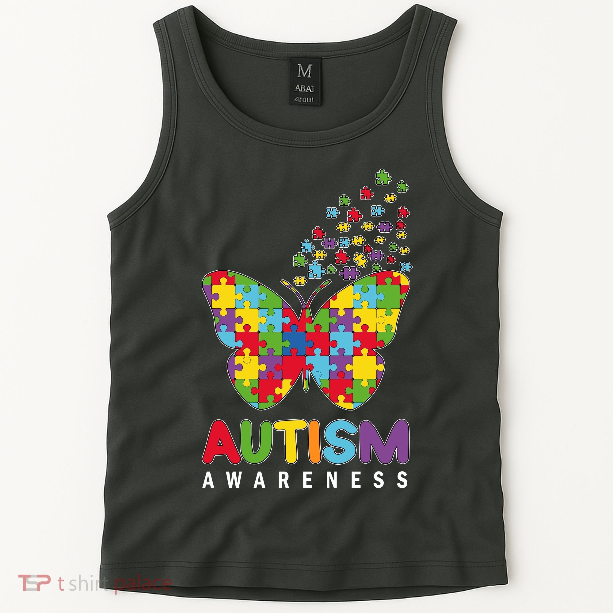 Autism Awareness Butterfly Puzzle Pieces Tank Top