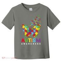 Autism Awareness Butterfly Puzzle Pieces Toddler T-Shirt thumb 0
