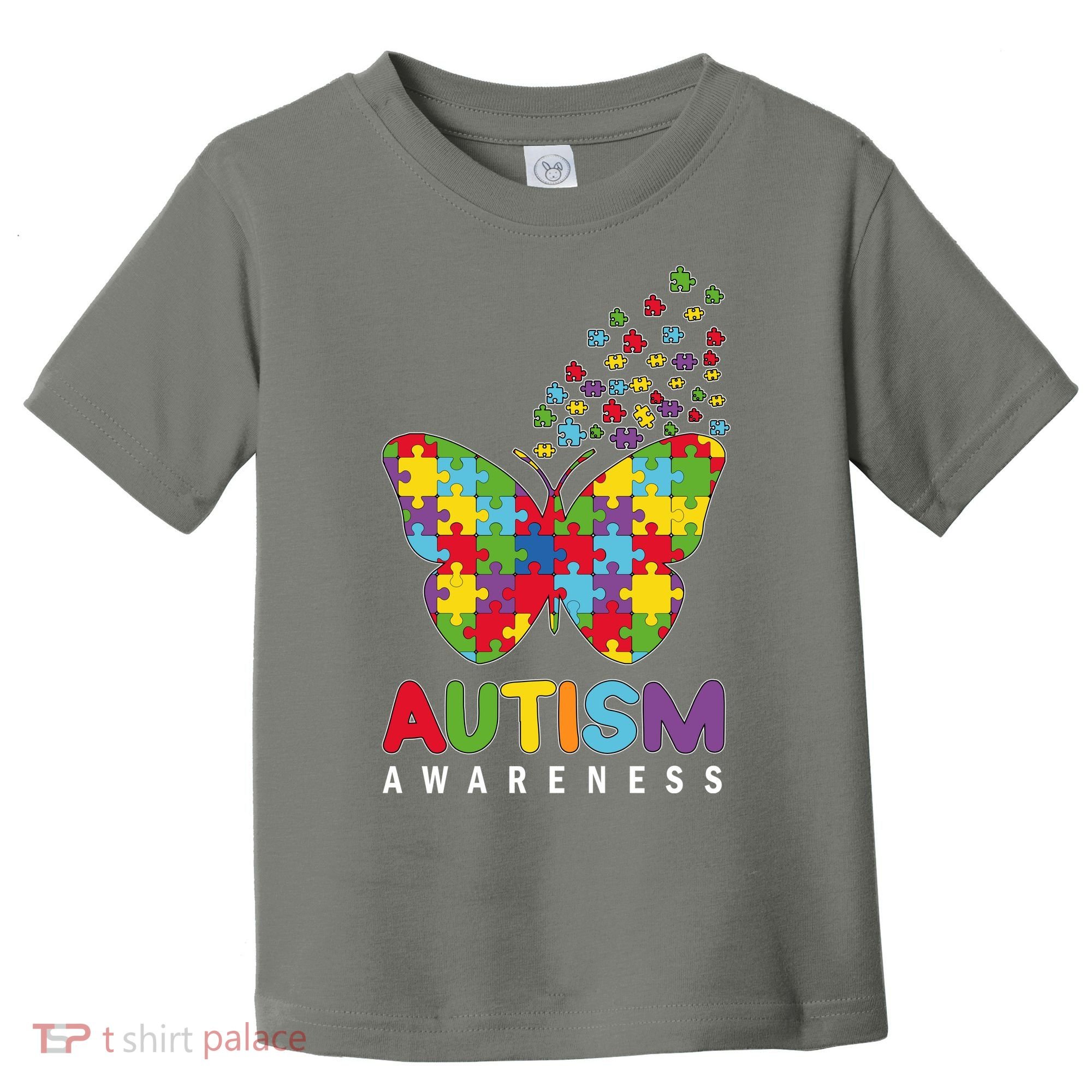 Autism Awareness Butterfly Puzzle Pieces Toddler T-Shirt