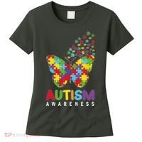 Autism Awareness Butterfly Puzzle Pieces Women's T-Shirt thumb 0