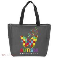 Autism Awareness Butterfly Puzzle Pieces Tote Bag thumb 0