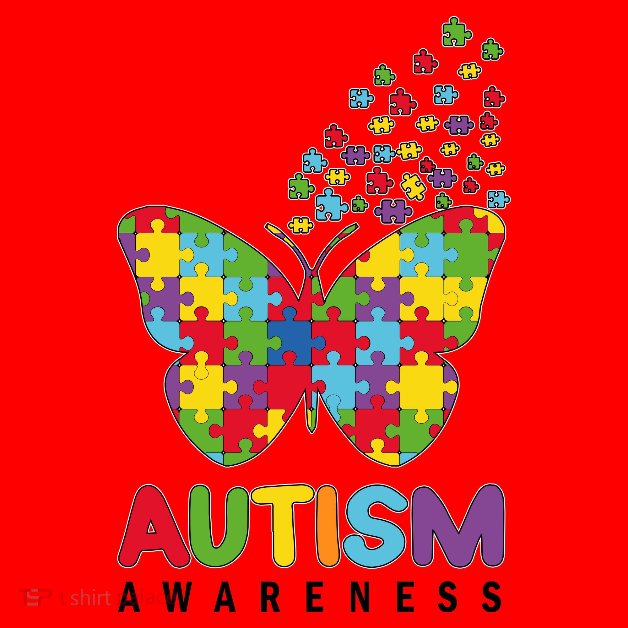 Autism Awareness Butterfly Puzzle Pieces Santa Hat