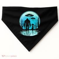 Alien And Bigfoot Moon USA-Made Doggie Bandana thumb 0