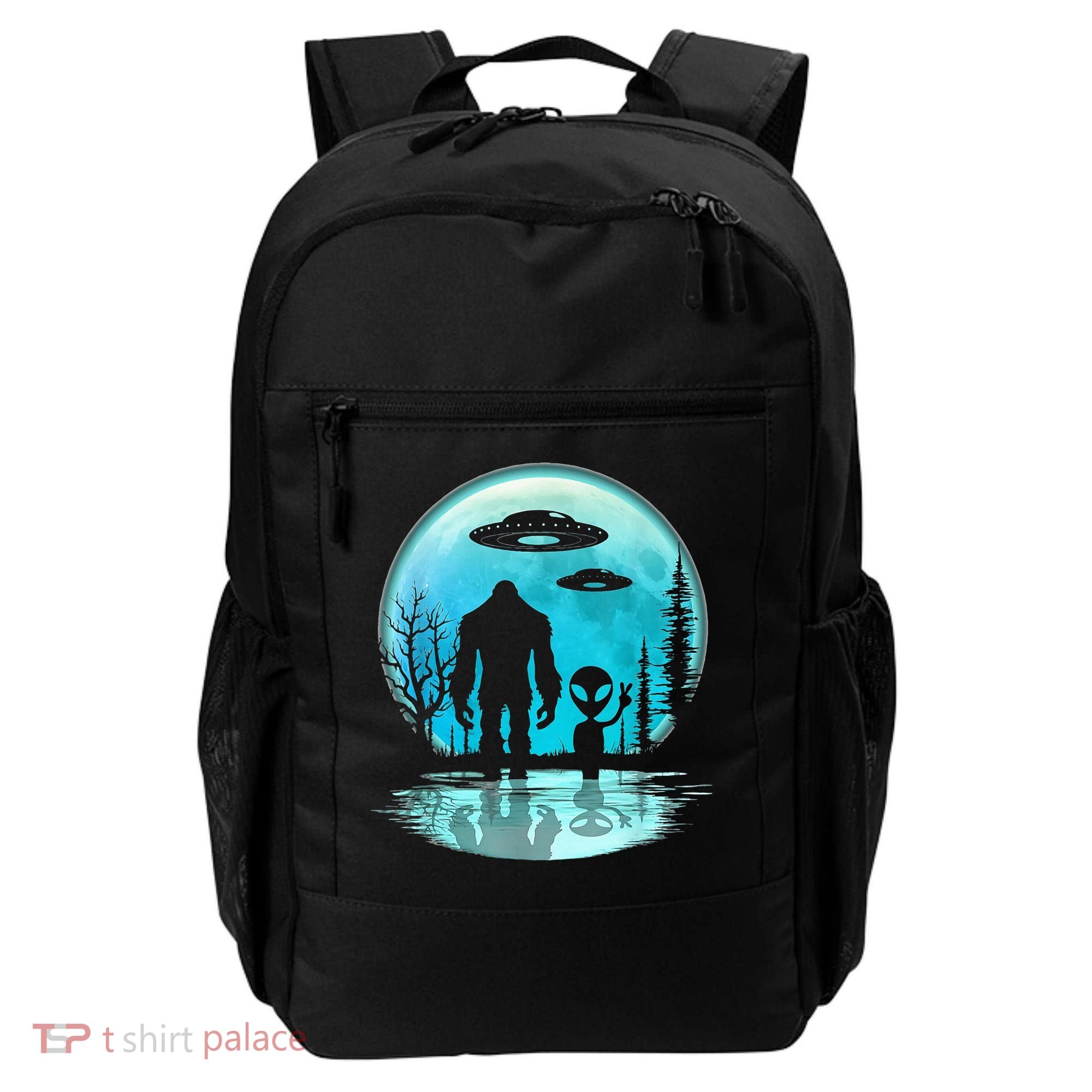 Alien And Bigfoot Moon Backpack